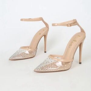 Lulus Nude Heels With Sparkles